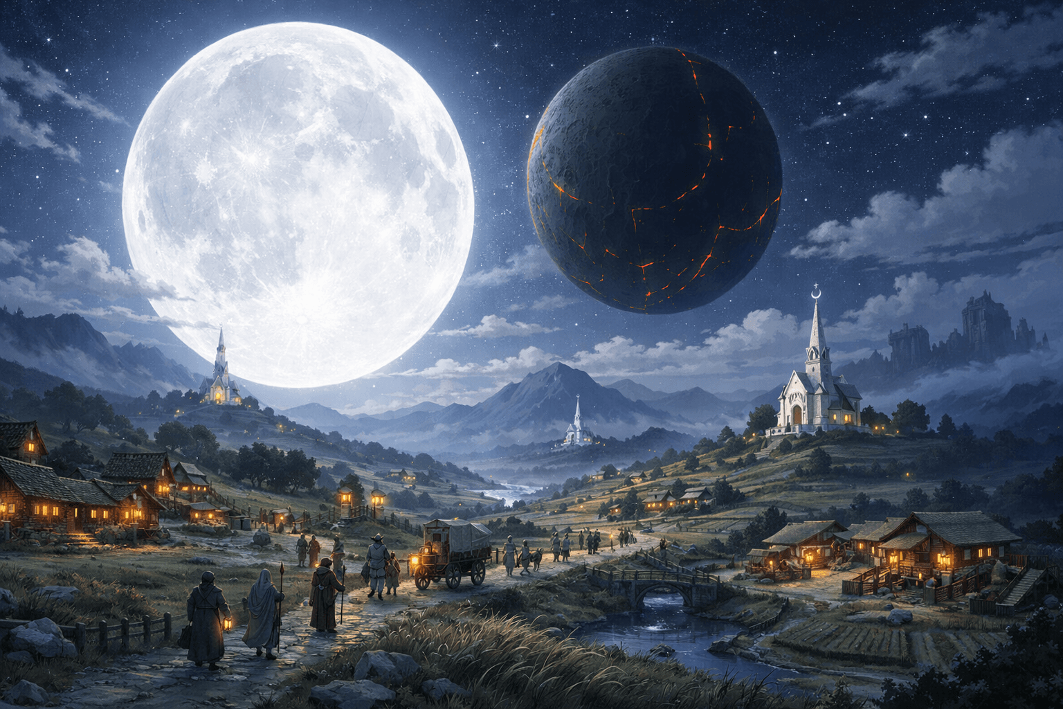 Moonlit view over Yruun